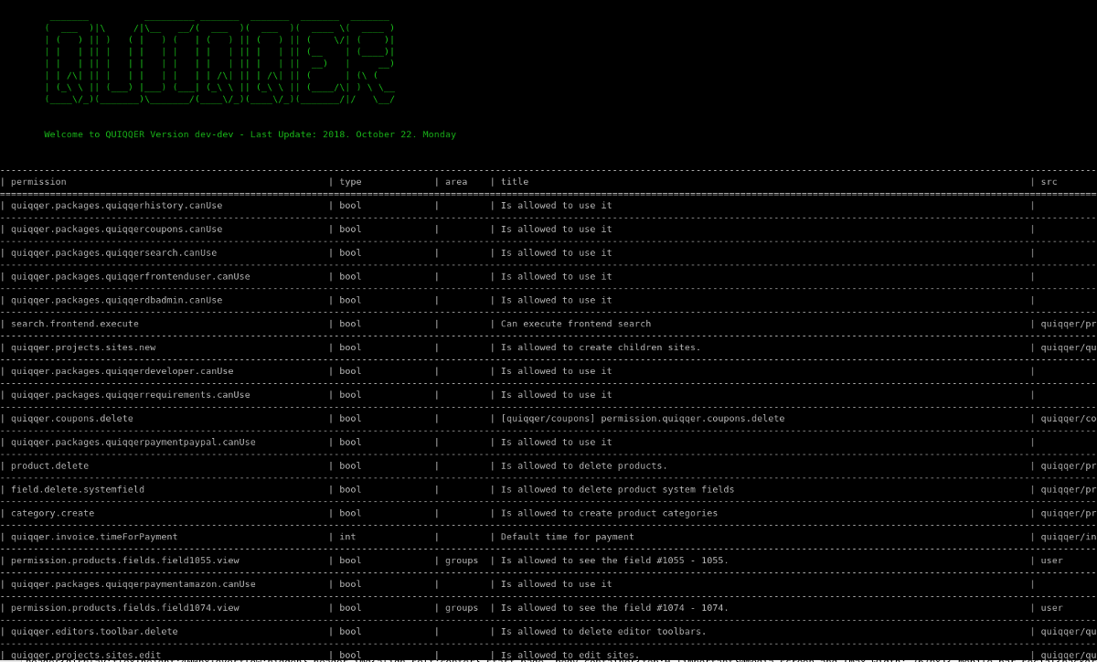 QUIQQER Permissions CLI Tool