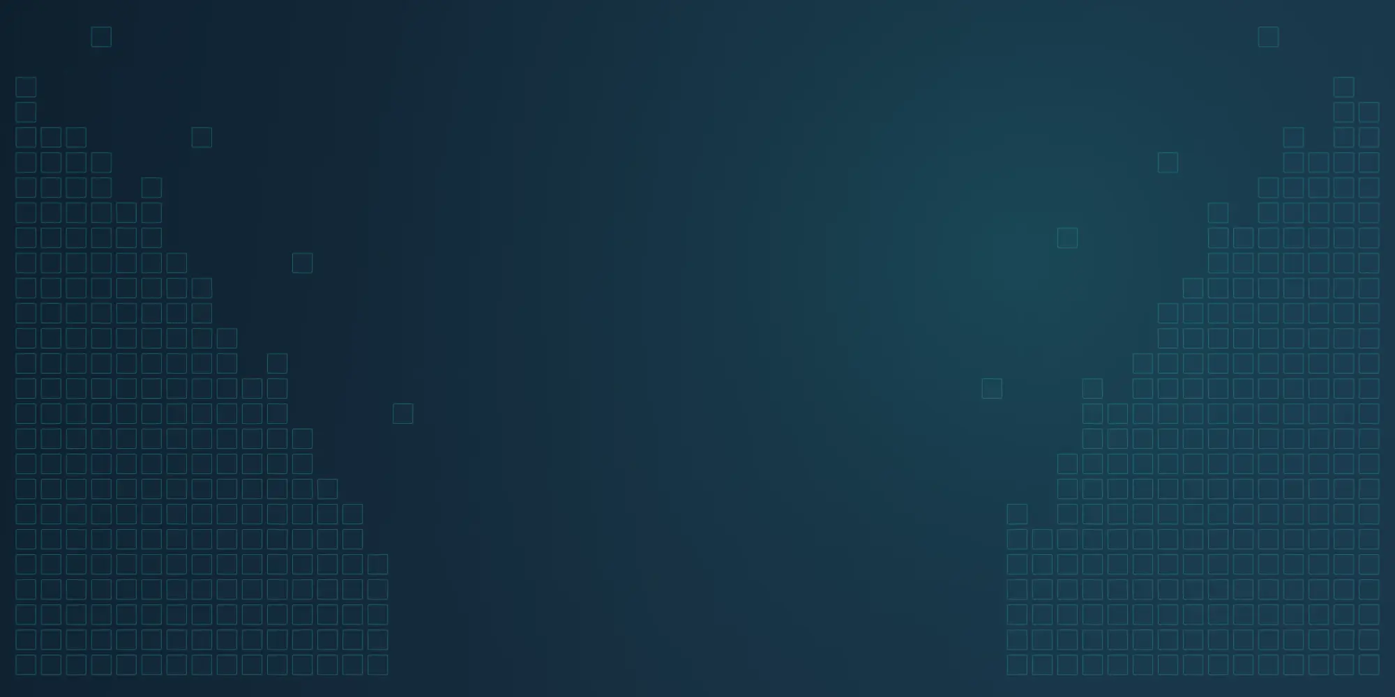 QUIQQER Tutorials – general background Turquoise building blocks framing a dark blue gradient